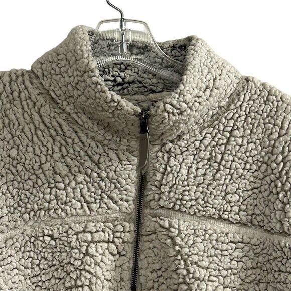 Elodie Women's Gray Sherpa Fleece 1/4 Zip Pullover Jacket L - Picture 4 of 14